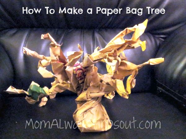 halloween craft paper bag tree
