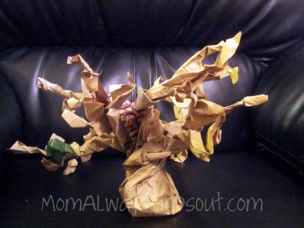 halloween paper bag tree craft