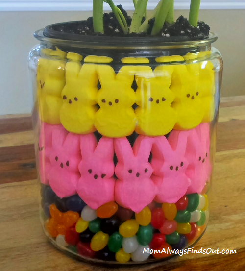 DIY Easter Peeps and Tulip Centerpiece tutorial Spring decorations