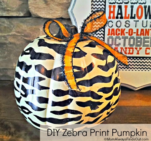 Zebra Print Pumpkin Decor