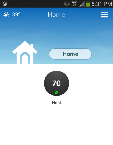 Screen Shot: Nest Home Thermostat Mobile App